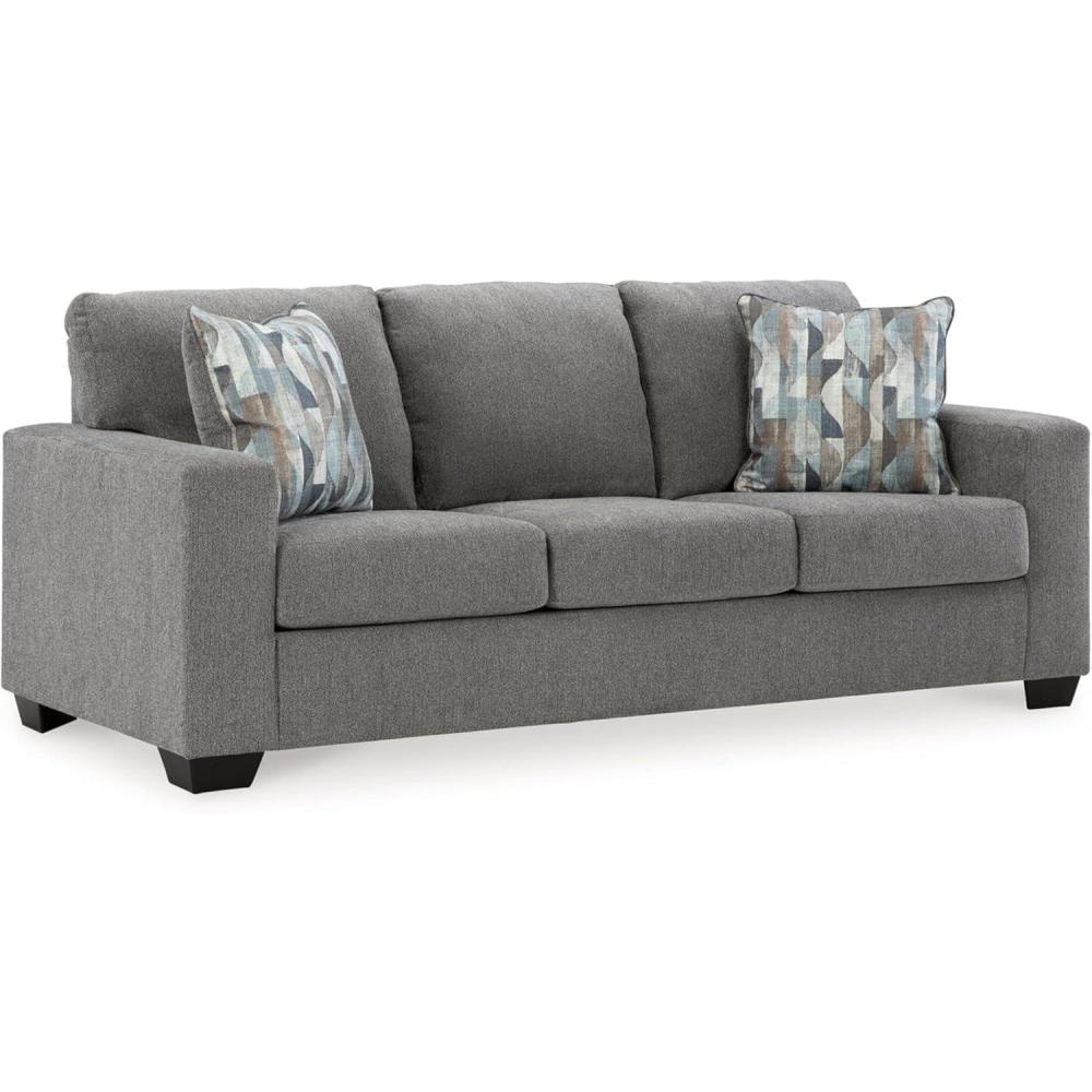 imageSignature Design by Ashley Bolsena Contemporary Leather Match Sofa Dark BrownDark Gray