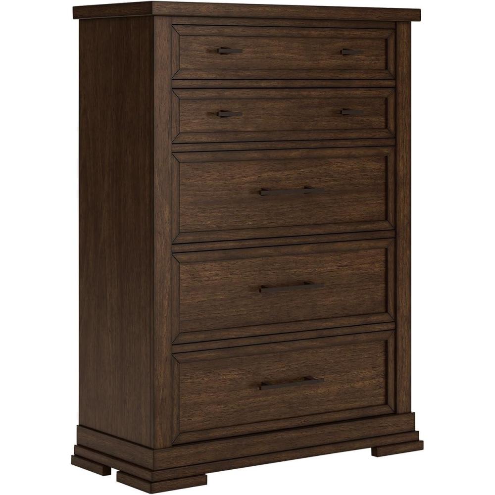 imageSignature Design by Ashley Cielden Coastal 6Drawer Dresser BronzeTone Knobs Safety Stop Textured Cane Details 6201quot W x 1965quot D x 3567quot H Light BrownMedium Brown