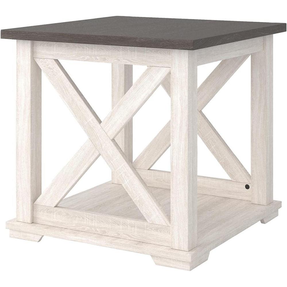 imageSignature Design by Ashley Freedan Rustic Farmhouse End Table GrayWhite