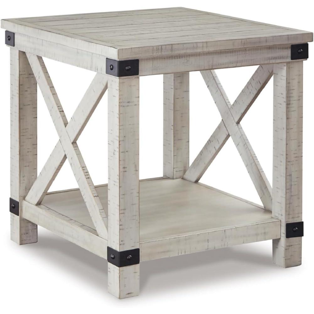 imageSignature Design by Ashley Freedan Rustic Farmhouse End Table GrayWhitewash
