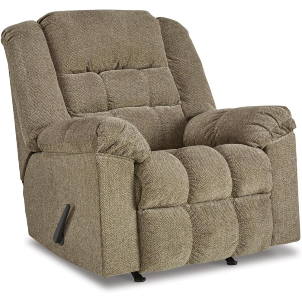 imageSignature Design by Ashley Kegler Contemporary Tufted Manual Rocker Recliner Light BrownBeige