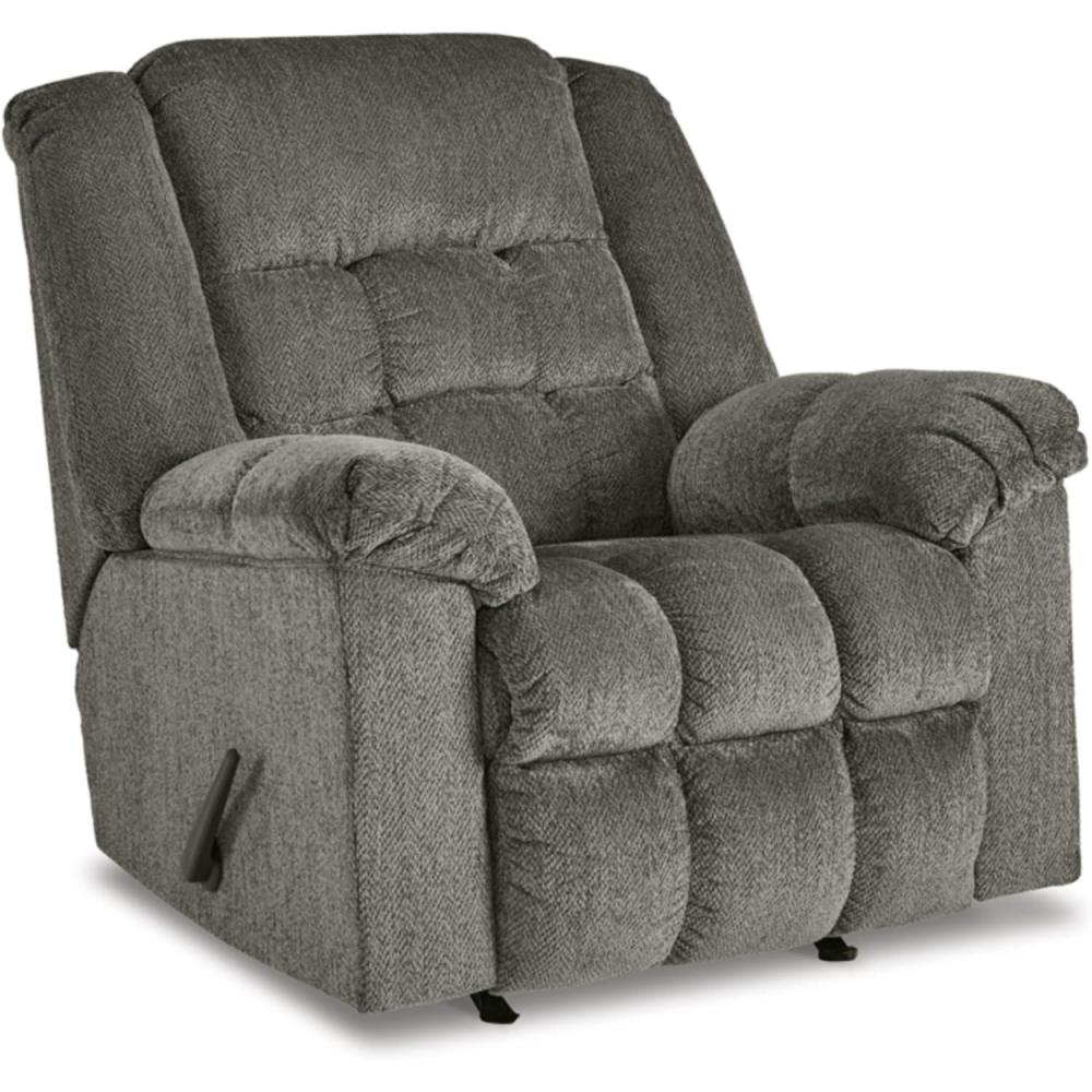 imageSignature Design by Ashley Kegler Contemporary Tufted Manual Rocker Recliner Light BrownGrey