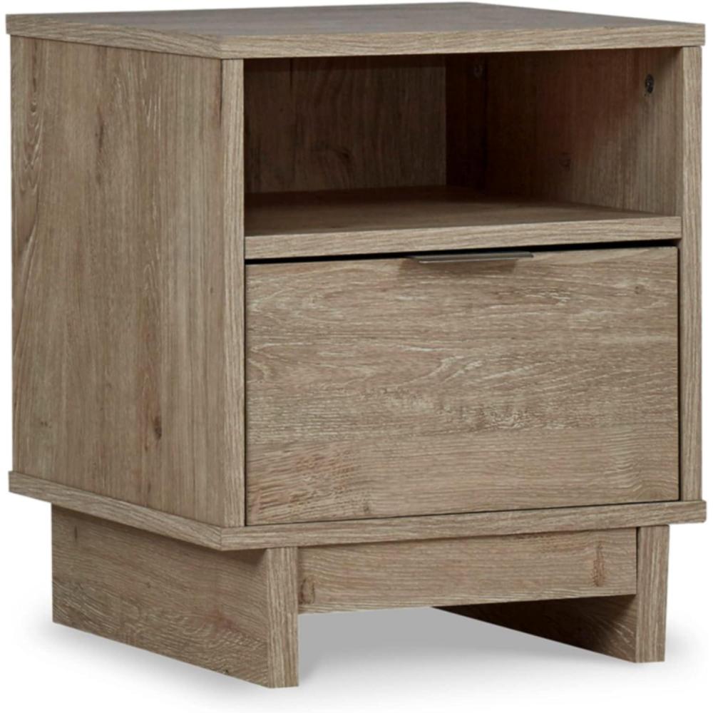 imageSignature Design by Ashley Oliah Rustic 1 Drawer Night Stand with an Open Cubby Light BrownLight Brown