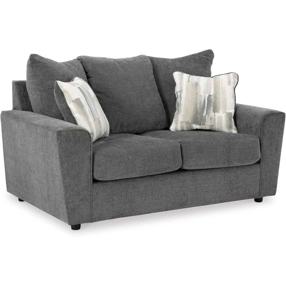 imageSignature Design by Ashley Stairatt Casual Loveseat with Flared Arms GrayGrey