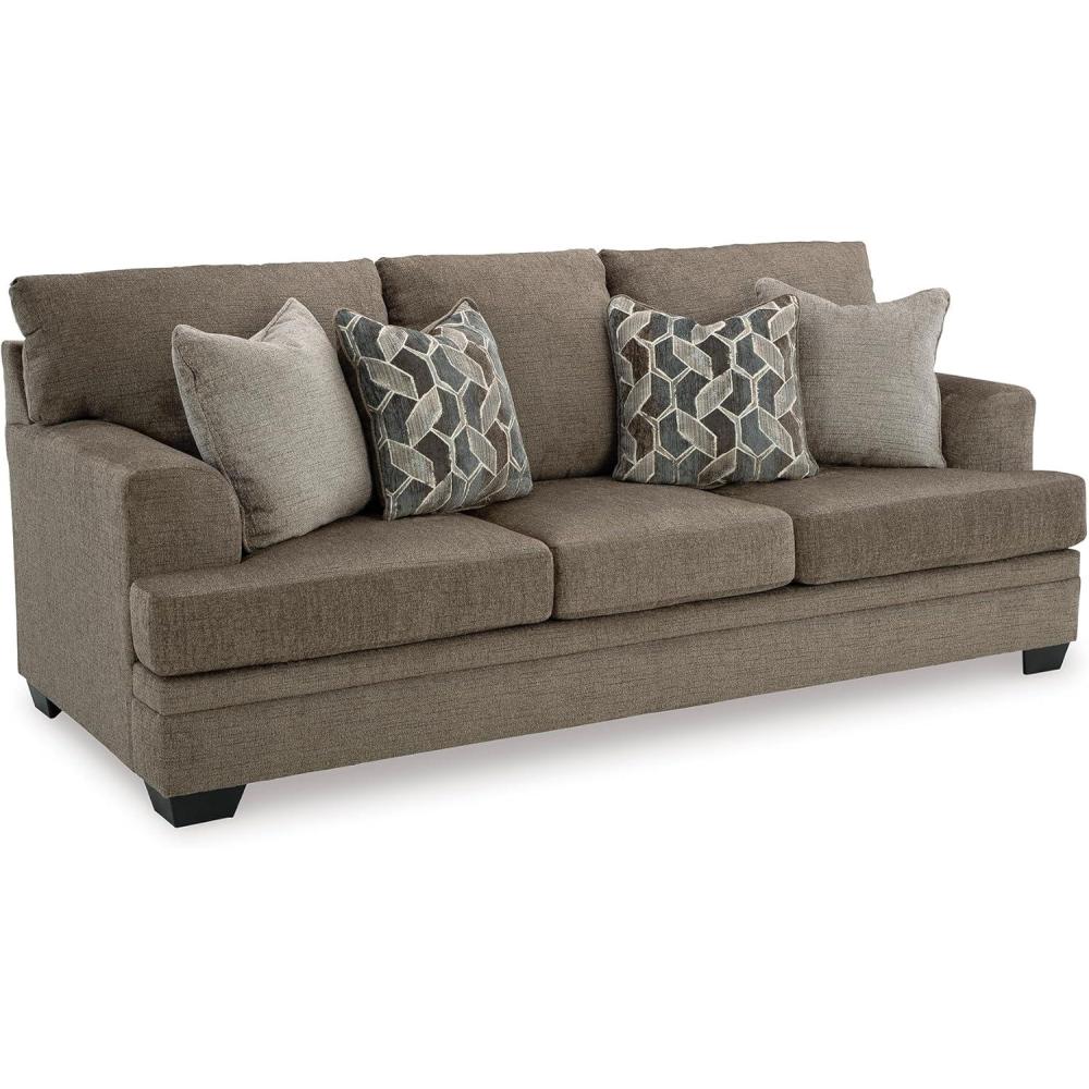 imageSignature Design by Ashley Stonemeade Casual Sofa with 4 Toss Pillows Light BrownDark Brown