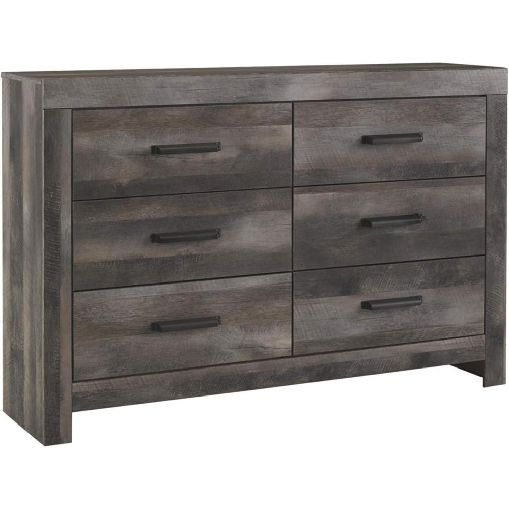 imageSignature Design by Ashley Wynnlow Rustic 6 Drawer Dresser Weathered GrayGrey