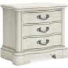 imageSignature Design by Ashley Arlendyne Classic 3 Drawer Nightstand with Power Supply and USB Ports 295quot Tall White
