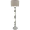 imageSignature Design by Ashley Bernadate Cottage Candlestick Design Poly Floor Lamp 3Way Switch Cast Resin ampamp Fabric Drum Shade 18quot W x 18quot D x 6113quot H WhitewashFloor