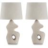 imageSignature Design by Ashley Chadrich Contemporary Paper Composite Table Lamp Set with 3Way Switch Set of 2 Beige