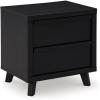imageSignature Design by Ashley Danziar Modern 2 Drawer Nightstand with Wireless Charging and USB Ports 2437quot Tall Black