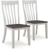 imageSignature Design by Ashley Darborn Farmhouse Armless Dining Chair with Contoured Seat Set of 2 White ampamp Gray