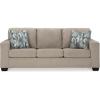 imageSignature Design by Ashley Deltona Contemporary Sofa with 2 Accent Pillows Beige