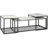imageSignature Design by Ashley Donnesta Contemporary 3Piece Table Set Includes Coffee Table and 2 End Tables  Black ampamp WhiteWhite