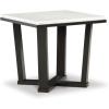 imageSignature Design by Ashley Fostead Contemporary Square 24quot End Table with Marble Top White Marble ampamp Dark Brown