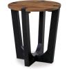 imageSignature Design by Ashley Hanneforth Farmhouse End Table with Angled Solid Wood Legs Light Brown ampamp Black