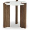 imageSignature Design by Ashley Isanti Modern End Table with Marble Top White ampamp Light Brown