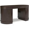 imageSignature Design by Ashley Korestone Contemporary 63quot Home Office Desk with 2 Adjustable Shelves 2 Cabinets and Cord Management Dark Brown