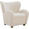 imageSignature Design by Ashley Larbell Contemporary Faux Shearling Tufted Upholstered Accent Chair with Wingback WhiteWhite