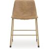 imageSignature Design by Ashley Lexadine Contemporary Upholstered Faux Leather Dining Chair Set of 2 Light Brown ampamp Gold