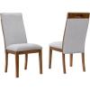 imageSignature Design by Ashley Lyncott Upholstered Dining Chair with Cutout Handle and Tapered Legs Set of 2 Wood Frame 1975quot Seat Height Beige ampamp Brown