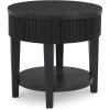 imageSignature Design by Ashley Marstream Modern End Table with 1 Lower Shelf and Reeded Apron Black