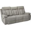 imageSignature Design by Ashley Mitchiner Contemporary Manual Reclining Sofa with Center Drop Down ampamp Cup Holders GrayReclining Sofa