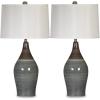 imageSignature Design by Ashley Niobe Glazed Ceramic Table Lamp 2 Count 28quot Multicolored ampamp GrayMulticolor