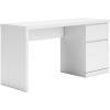 imageSignature Design by Ashley Onita Modern Home Office Desk with Drawer and Cabinet White