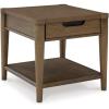 imageSignature Design by Ashley Roanhowe Contemporary 1Drawer End Table with Open Lower Shelf Light Brown