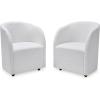 imageSignature Design by Ashley Rowanbeck Contemporary Upholstered Dining Chair with Casters Set of 2 WhiteWhite