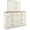 imageSignature Design by Ashley Willowton Vintage SmoothGliding 6Drawer Dresser and Mirror with Safety Stop Whitewash