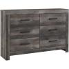 imageSignature Design by Ashley Wynnlow Rustic 6 Drawer Dresser Weathered GrayGrey