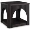 imageSignature Design by Ashley Yellink Contemporary End Table with Open Shelf Arches and Lattice Details Black