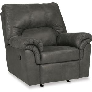 Signature Design by Ashley Bladen Faux Leather Manual Rocker Recliner, Gray(Grey)