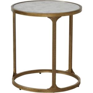 Signature Design by Ashley Breckington Contemporary End Table with Lower Shelf, Dark Brown(Antique Gold)