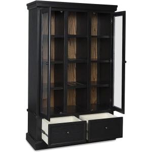 Signature Design by Ashley Chadworth Classic Curio with Anti-Tipping and Removable Shelf, Black