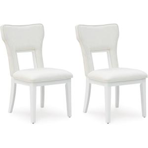 Signature Design by Ashley Chalanna Solid Wood Frame Dining Chair, Set of 2, White