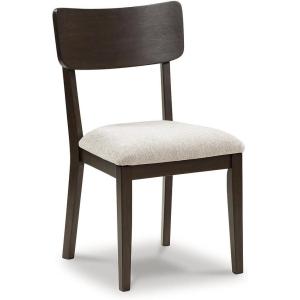 Signature Design by Ashley Favelon Casual Upholstered Dining Chair, Set of 2, Beige & Dark Brown
