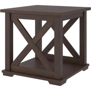 Signature Design by Ashley Freedan Rustic Farmhouse End Table, Gray(Dark Brown)