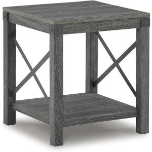 Signature Design by Ashley Freedan Rustic Farmhouse End Table, Gray(Dark Gray)