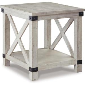 Signature Design by Ashley Freedan Rustic Farmhouse End Table, Gray(Whitewash)
