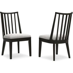 Signature Design by Ashley Galliden Urban Upholstered Armless Dining Chair, Set of 2, Black & Light Gray(Black & Light Gray)