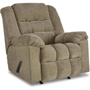 Signature Design by Ashley Kegler Contemporary Tufted Manual Rocker Recliner, Light Brown(Beige)