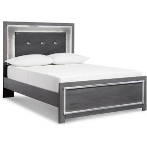 Signature Design by Ashley Lodanna Modern Smooth-Gliding 6-Drawer Dresser and Mirror with Safety Stop, Tipover Restraint, Faceted Chrome-Tone Accents, Lined Drawers, Gray Finish(Grey)