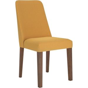 Signature Design by Ashley Lyncott Contemporary Dining Room Upholstered Side Chair with Foam Cushion, Set of 2, Cream & Brown(Yellow & Brown)