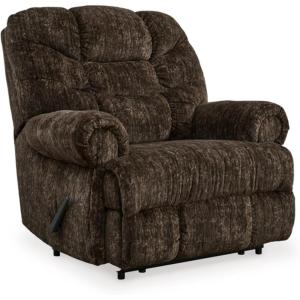 Signature Design by Ashley Movie Man Classic Tufted Velvet Manual Zero Wall Recliner, Dark Brown(Dark Brown)