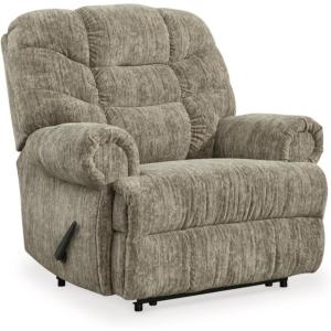 Signature Design by Ashley Movie Man Classic Tufted Velvet Manual Zero Wall Recliner, Dark Brown(Grey)