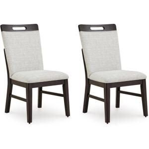 Signature Design by Ashley Neymorton Solid Wood Frame Dining Chair, Stain Resistant, Set of 2, Light Gray/Brown