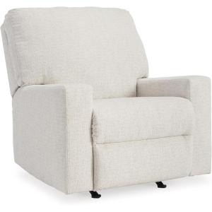 Signature Design by Ashley Rannis Casual Manual Rocker Recliner, White(White)