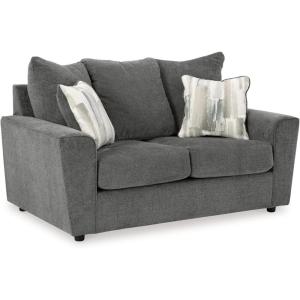 Signature Design by Ashley Stairatt Casual Loveseat with Flared Arms, Gray(Grey)